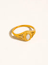 BLOIS 18K GOLD NON-TARNISH VINTAGE PEARL FILIGREE RING
