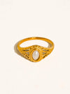 BLOIS 18K GOLD NON-TARNISH VINTAGE PEARL FILIGREE RING