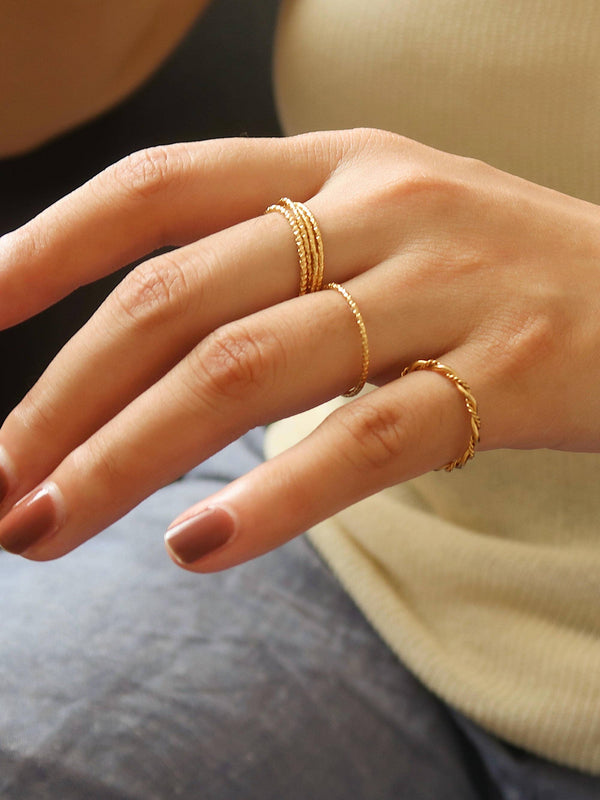 18K NON-TARNISH MILGRAIN RING-RACHEL