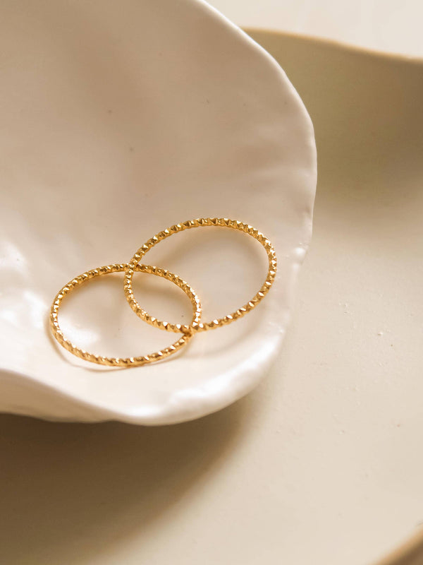 18K NON-TARNISH MILGRAIN RING-RACHEL