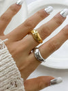 ERIN 18K NON-TARNISH CLASSIC WAVY BAND: SILVER