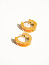 ETTA 18K NON-TARNISH COLORED HOOP EARRING: BLACK
