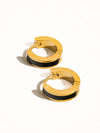ETTA 18K NON-TARNISH COLORED HOOP EARRING: BLACK