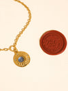 MOONLIT 18K GOLD NON-TARNISH BLUE MEDALLION NECKLACE