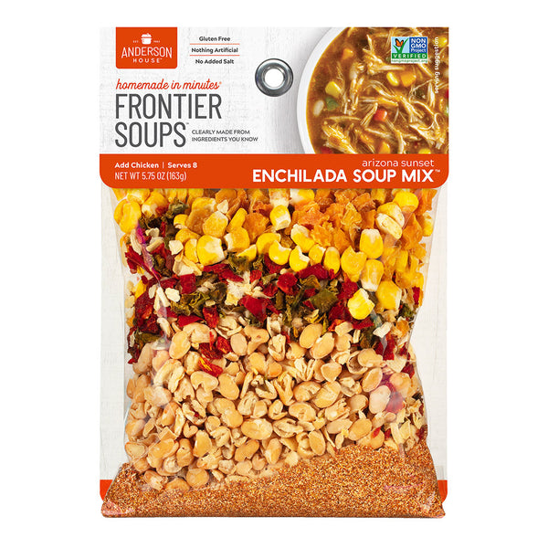enchilada soup mix from frontier soups in packaged clear pouch
