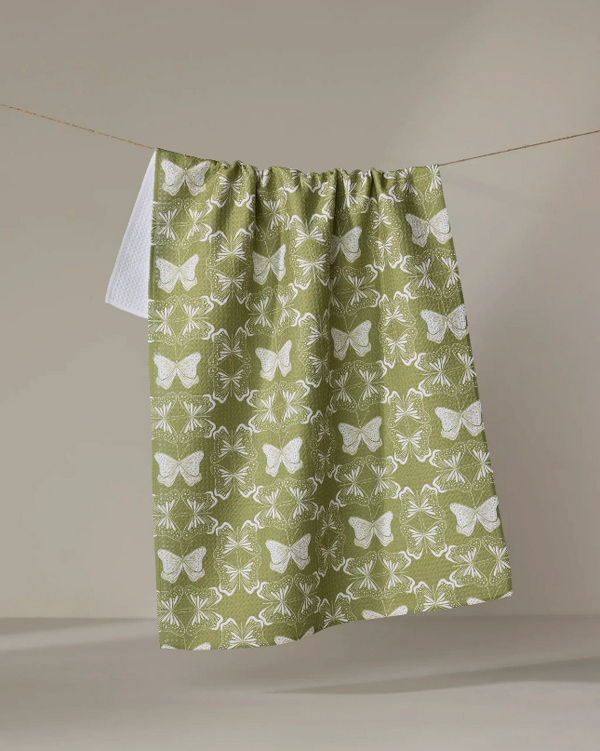 GEOMETRIC BUTTERFLIES TEA TOWEL
