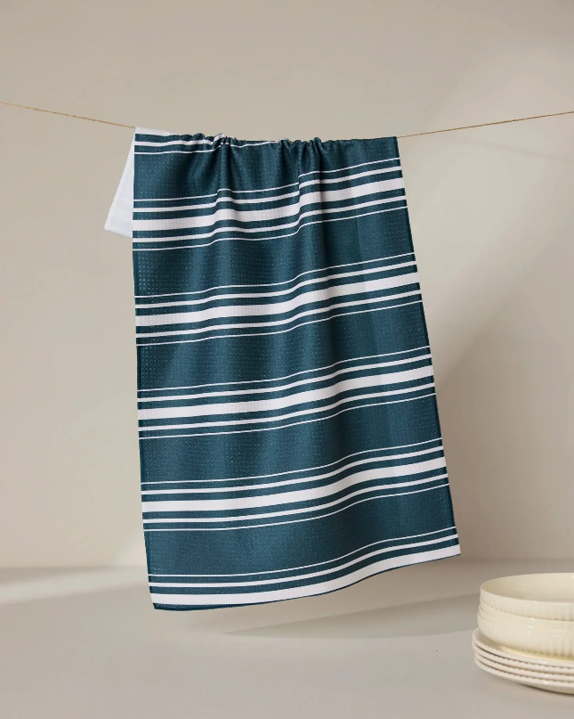 DEEP BLUE FALL TEA TOWEL