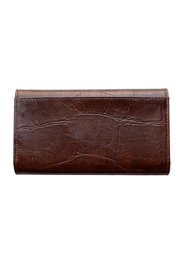 FAUX CROC MARNIE MINI TRI-FOLD WALLET