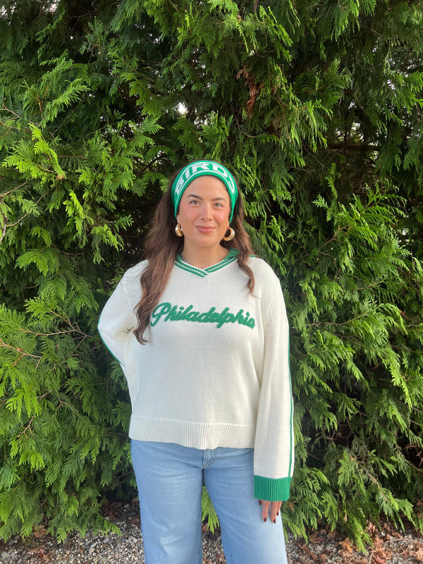 PHILADELPHIA SPLIT COLLAR SWEATER