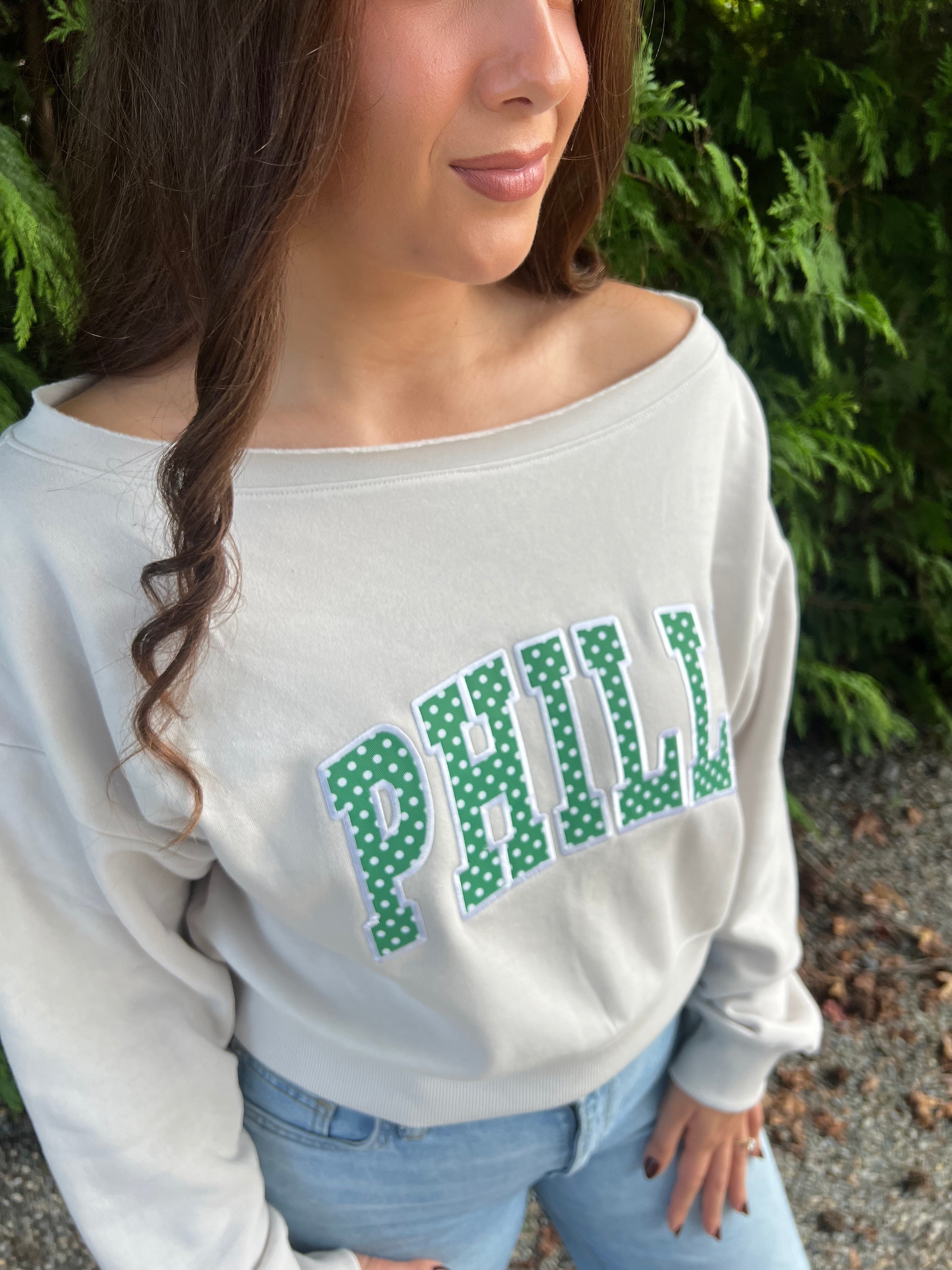 PHILLY POLKA DOT CROP SWEATSHIRT