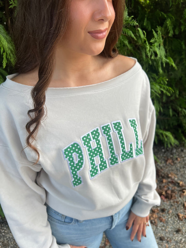 PHILLY POLKA DOT CROP SWEATSHIRT