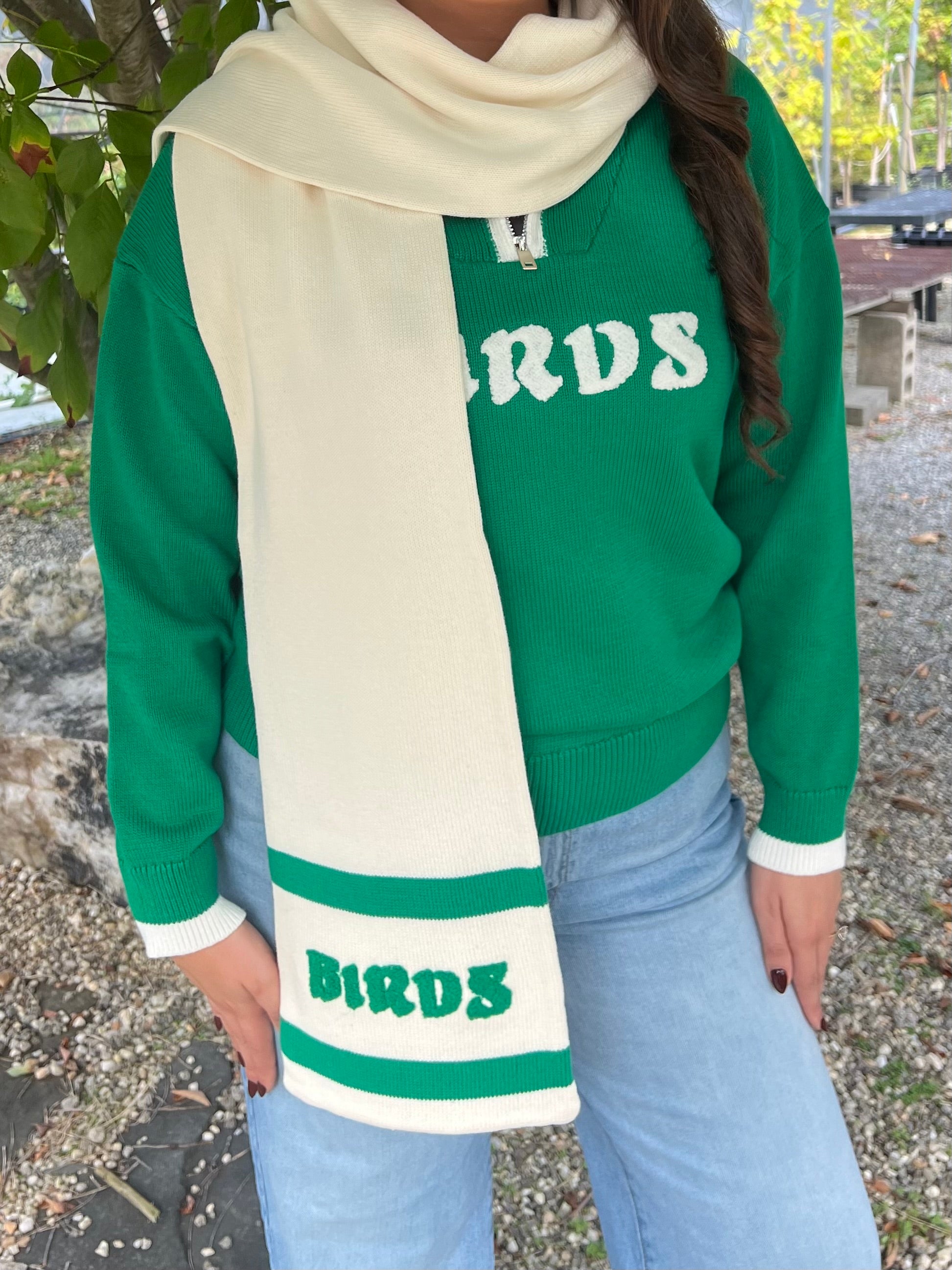 BIRDS SCARF-OFF WHITE
