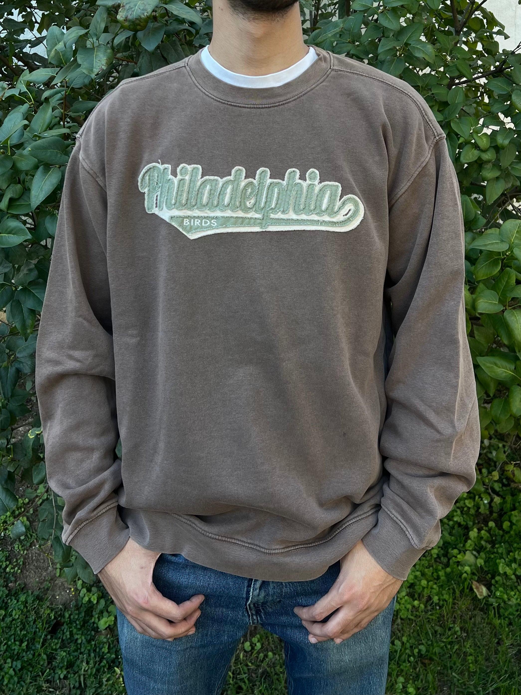 BROWN CREWNECK PHILADELPHIA BIRDS SWEATSHIRT
