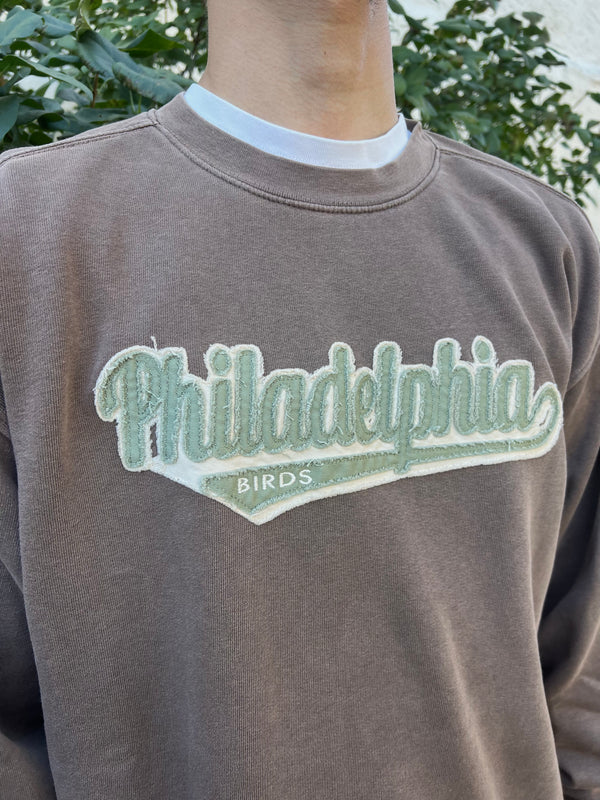BROWN CREWNECK PHILADELPHIA BIRDS SWEATSHIRT