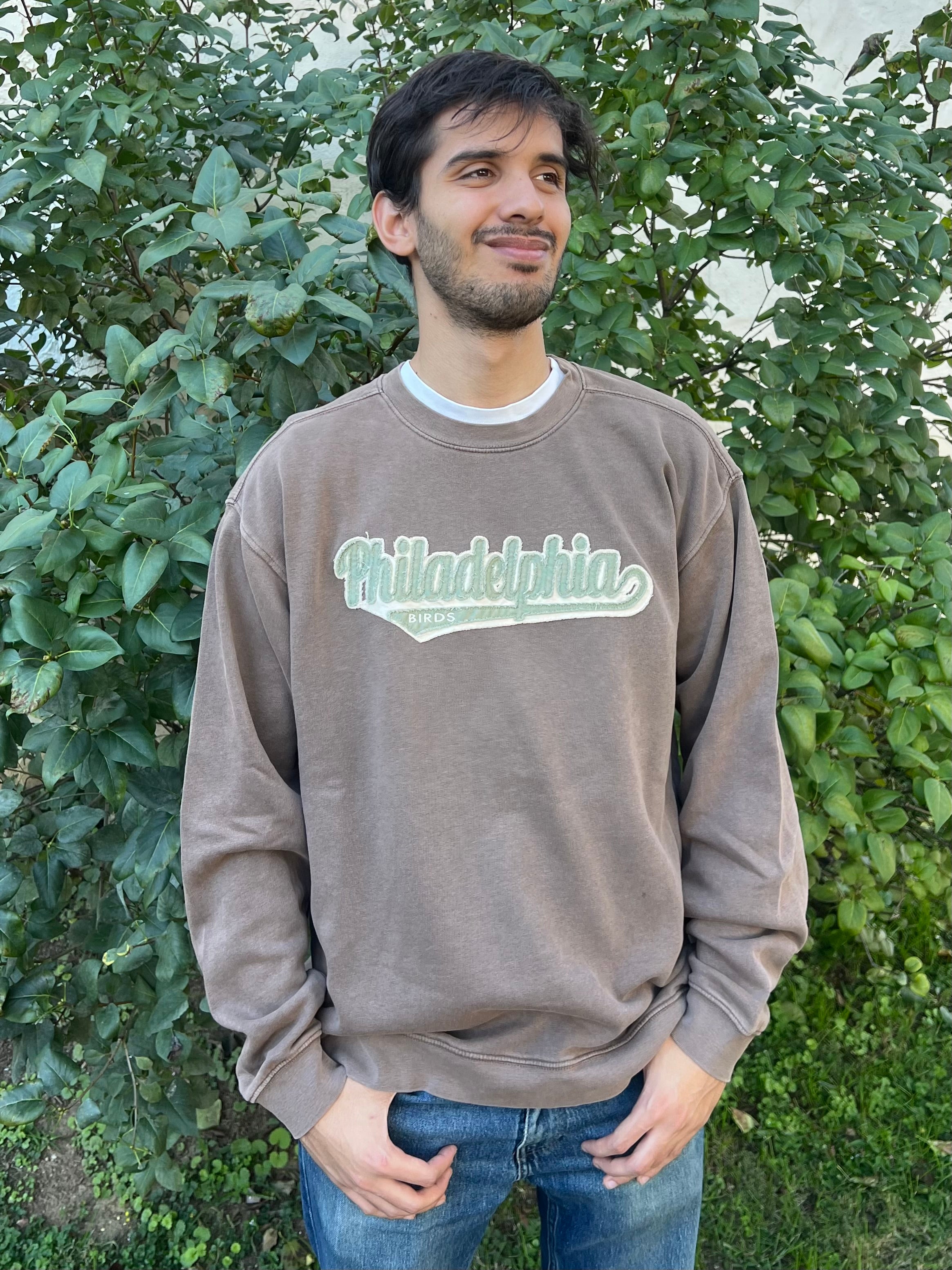 BROWN CREWNECK PHILADELPHIA BIRDS SWEATSHIRT