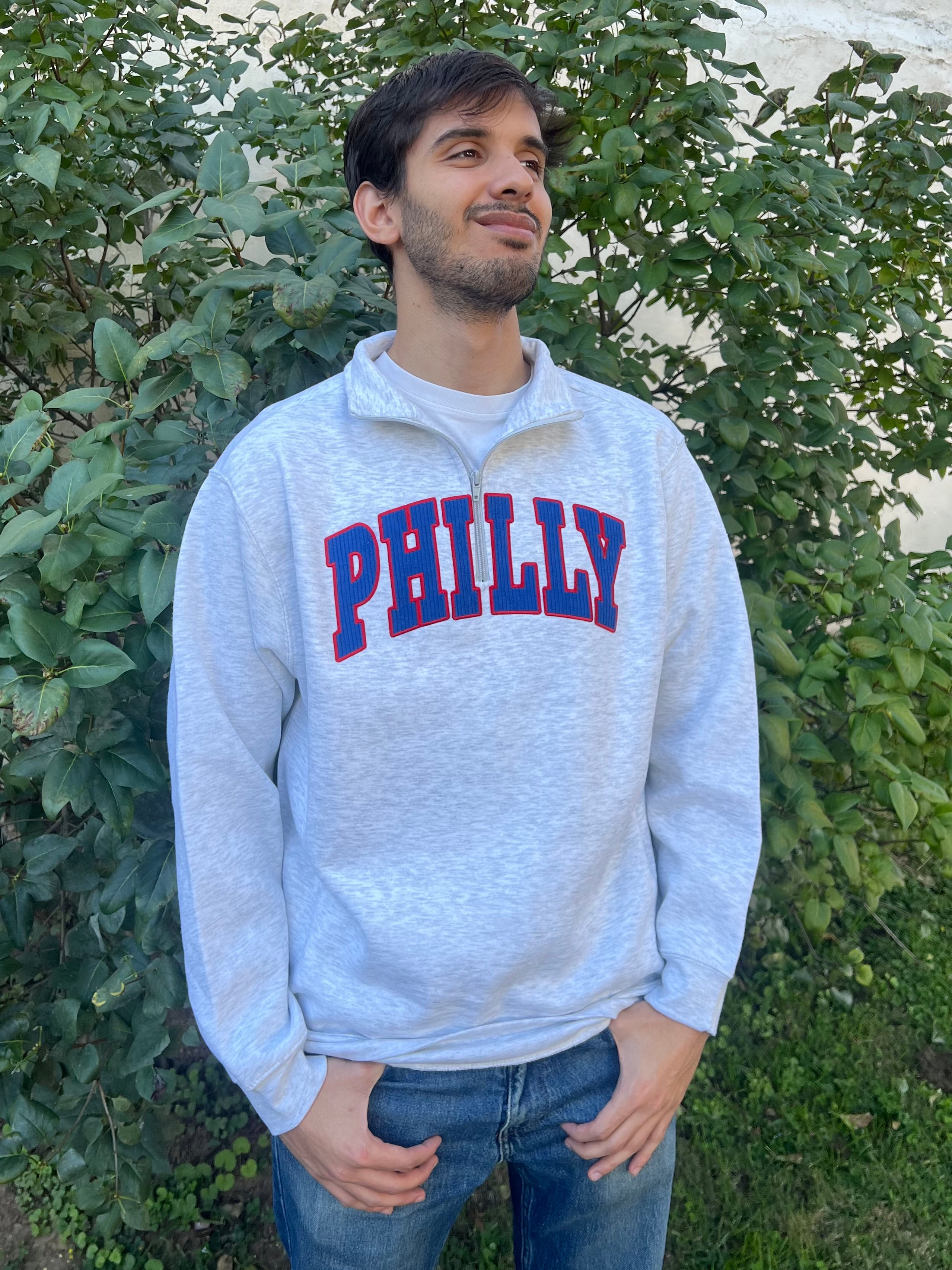 PHILLY BASKETBALL GREY ZIP UP