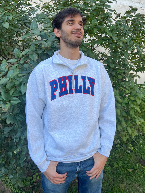 PHILLY BASKETBALL GREY ZIP UP