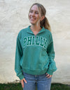 GREEN ON GREEN PHILLY 1/4 ZIP PULLOVER