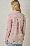 FRINGE WASHED EMBROIDERY SHIRT