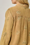 FRINGE WASHED EMBROIDERY SHIRT