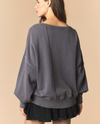 CHARCOAL V-NECK SWEATSHIRT W/ POCKET