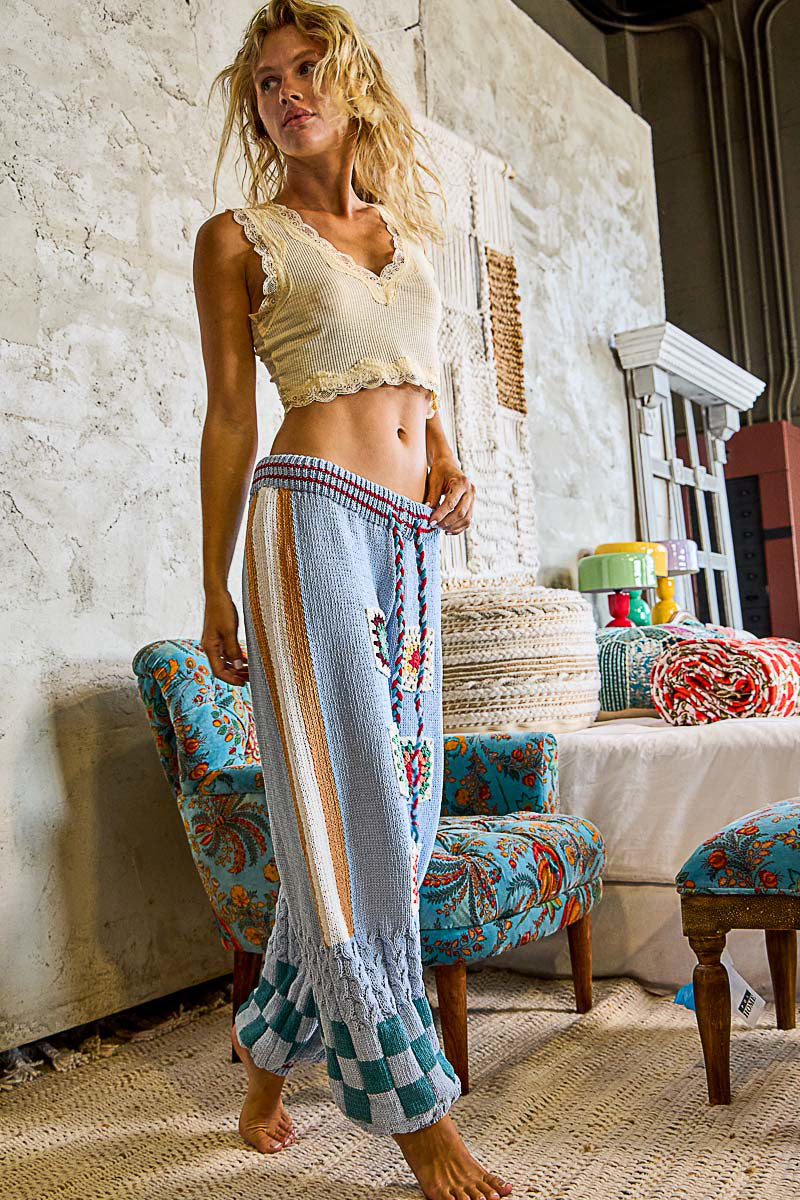 CHENILLE SWEATER PATCH LOUNGEPANTS
