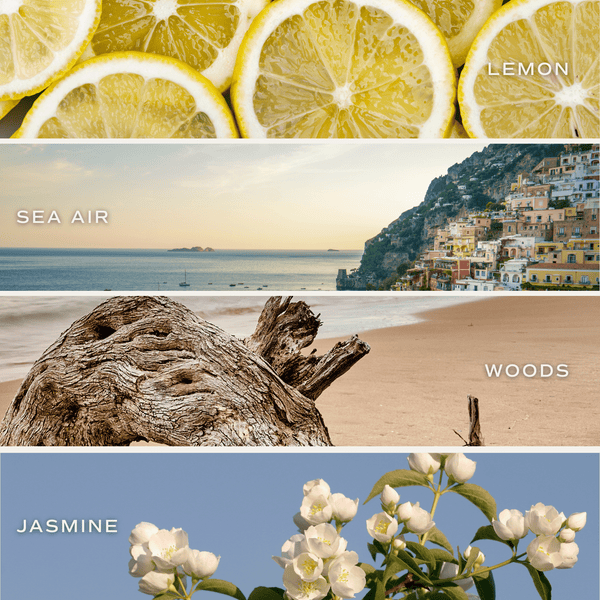 COASTAL LEMON SOY CANDLE - CLEAR PATTERNED JAR - 9 OZ