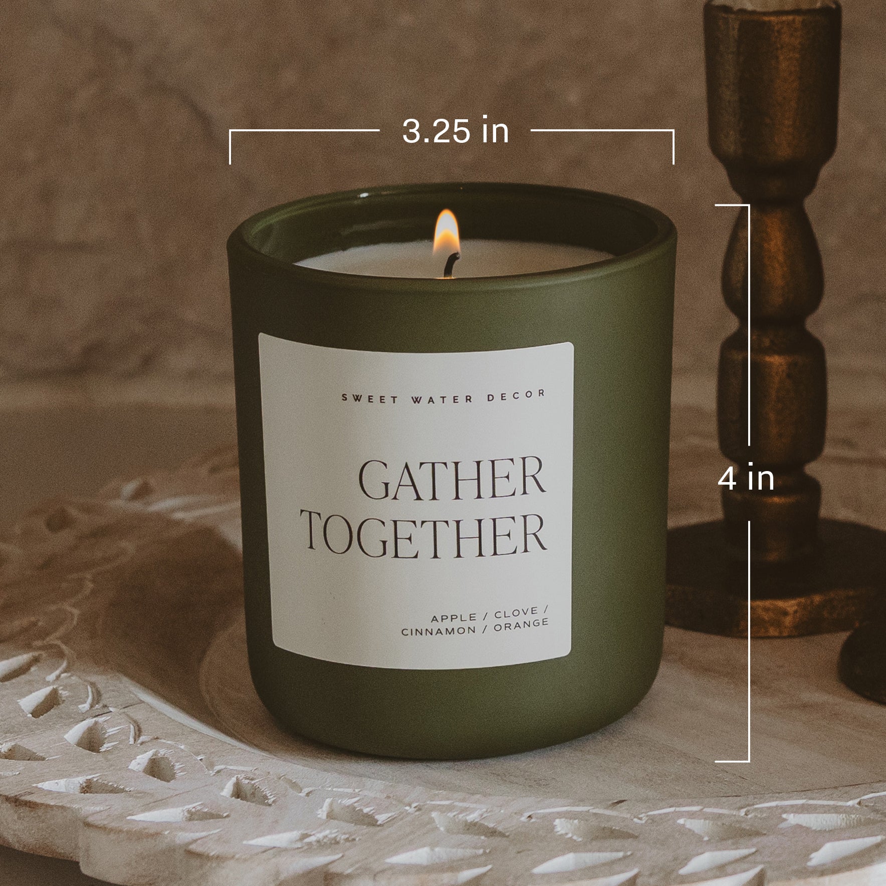 GATHER TOGETHER SOY CANDLE - OLIVE MATTE JAR - 15 OZ (FARMHOUSE)