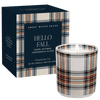 HELLO FALL SOY CANDLE - BOXED TINTED GLASS JAR - 12 OZ