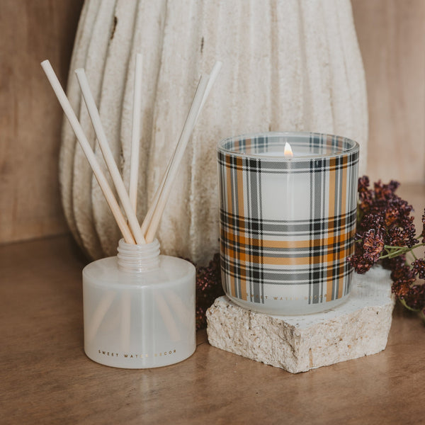 HELLO FALL SOY CANDLE - BOXED TINTED GLASS JAR - 12 OZ