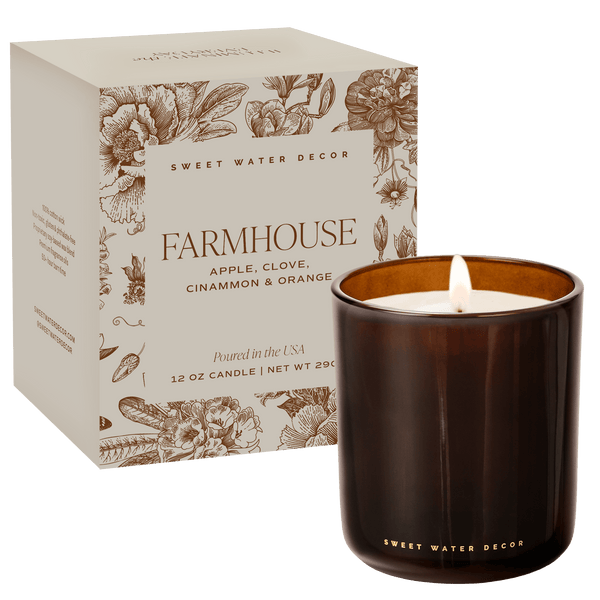 FARMHOUSE SOY CANDLE - BOXED AMBER TINTED GLASS JAR