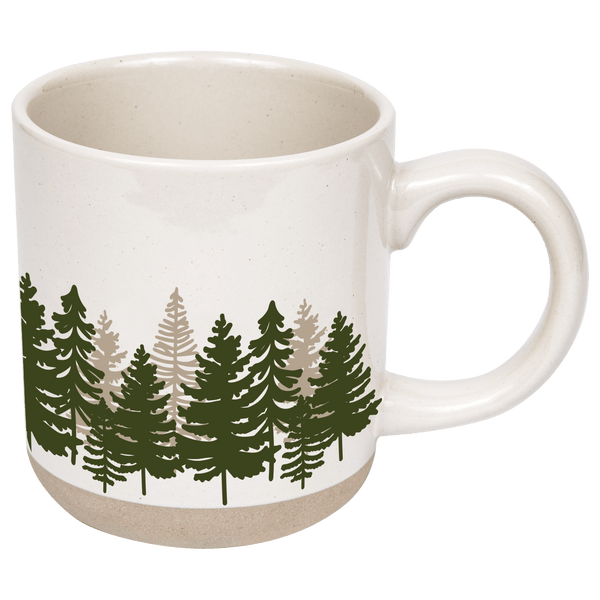 FOREST 14 OZ CREAM STONEWARE COFFEE MIUG