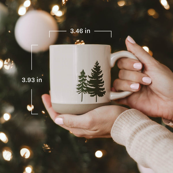 FOREST 14 OZ CREAM STONEWARE COFFEE MIUG