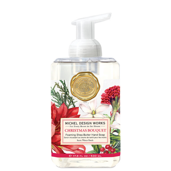 soap with christmas flowers n red