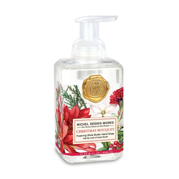 Soap with red christmas blossom design