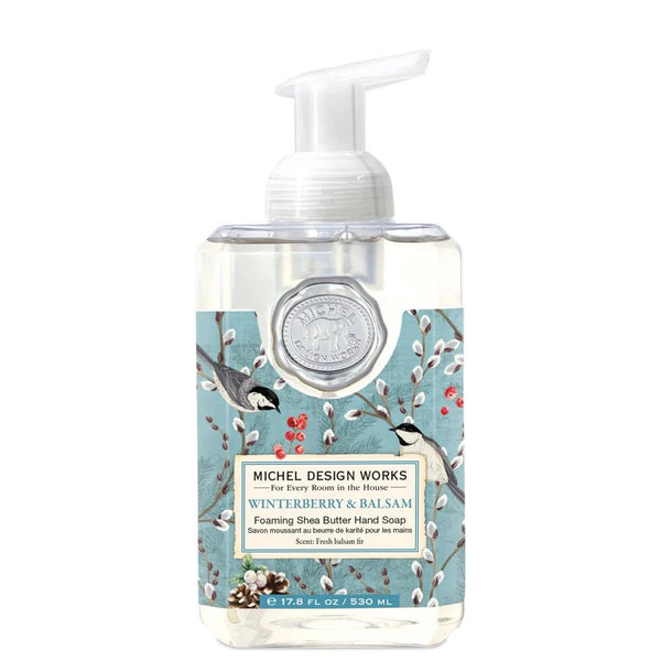 Soap with light blue and winter birds