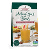 A package of Stonewall Kitchen Mulling Spice Blend, featuring a dark green and white bag with an image of a mug filled with spiced wine and cinnamon sticks.