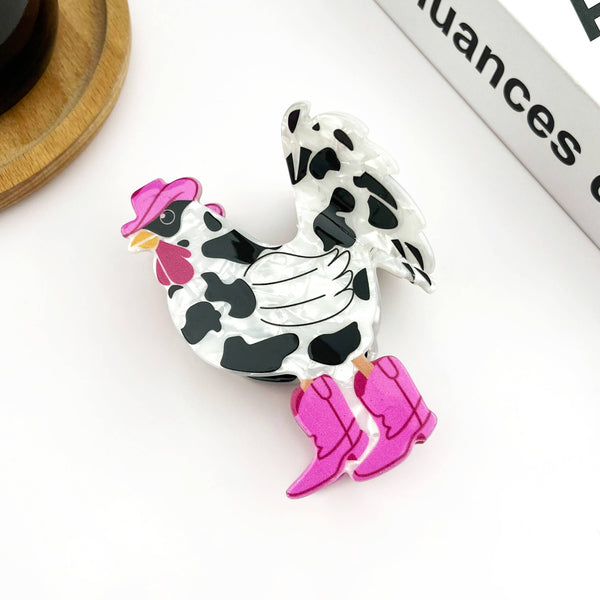 Chicken claw clip western tyle in pink books