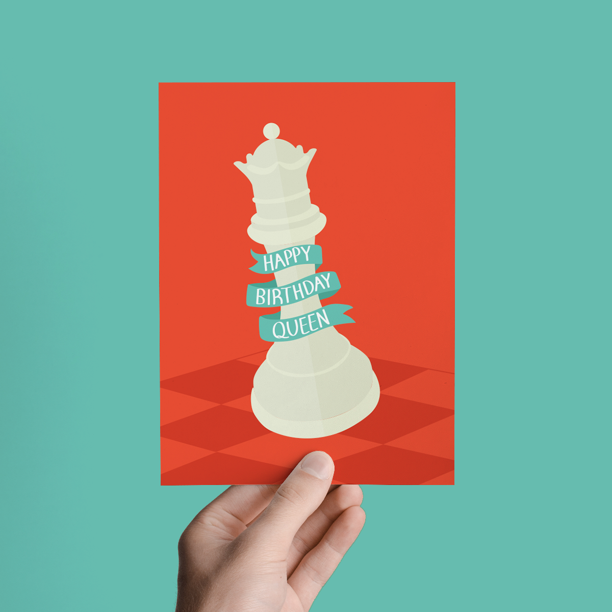 HAPPY BIRTHDAY QUEEN CHESS BIRTHDAY GREETING CARD