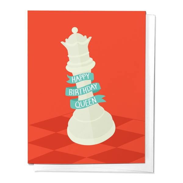 HAPPY BIRTHDAY QUEEN CHESS BIRTHDAY GREETING CARD