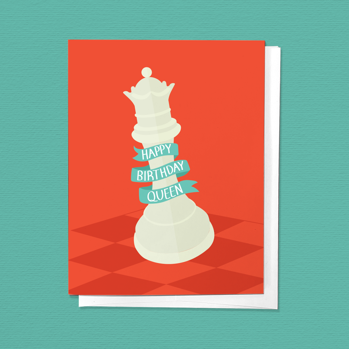 HAPPY BIRTHDAY QUEEN CHESS BIRTHDAY GREETING CARD