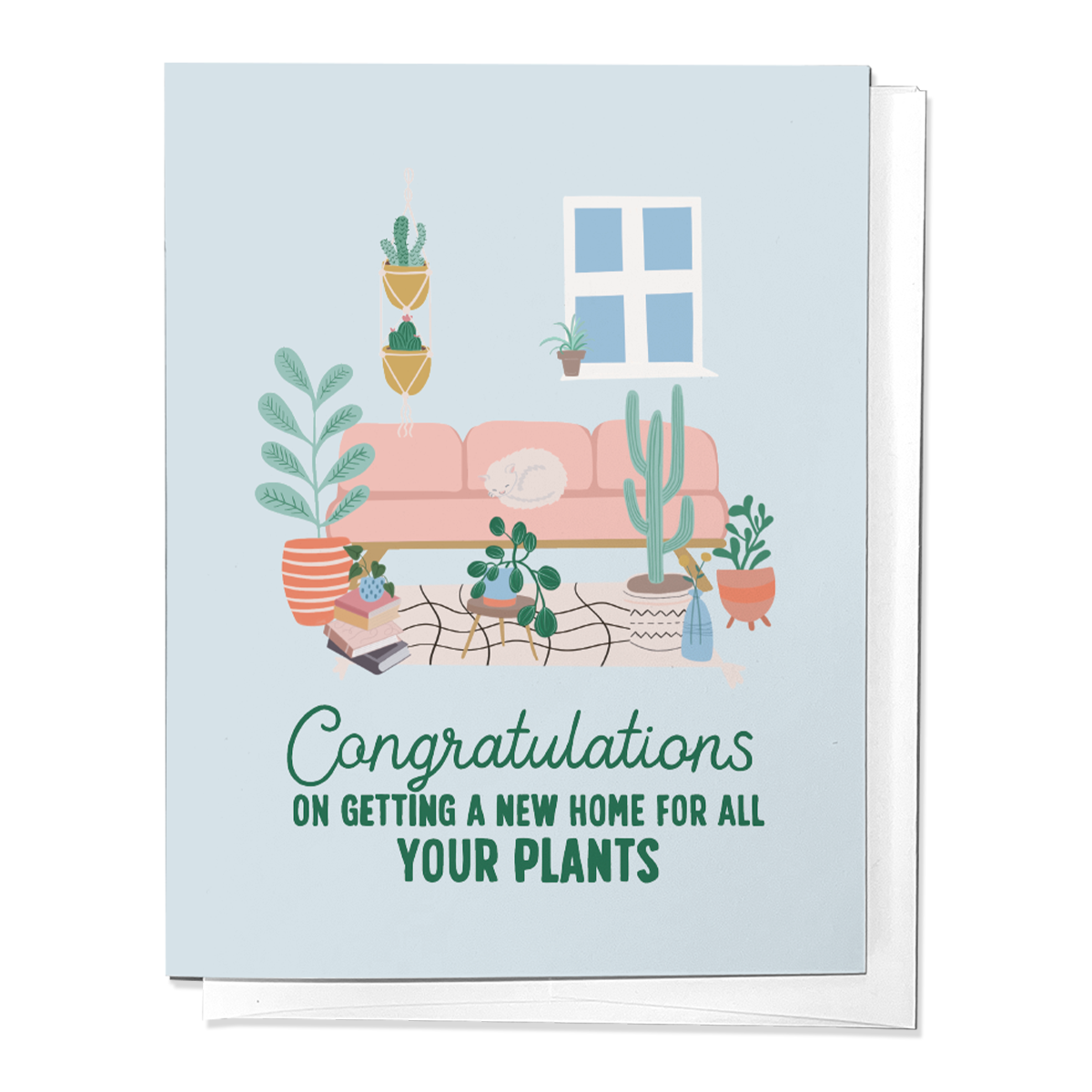 CONGRATULATIONS ON A NEW HOME FOR ALL YOUR PLANTS GREETING CARD