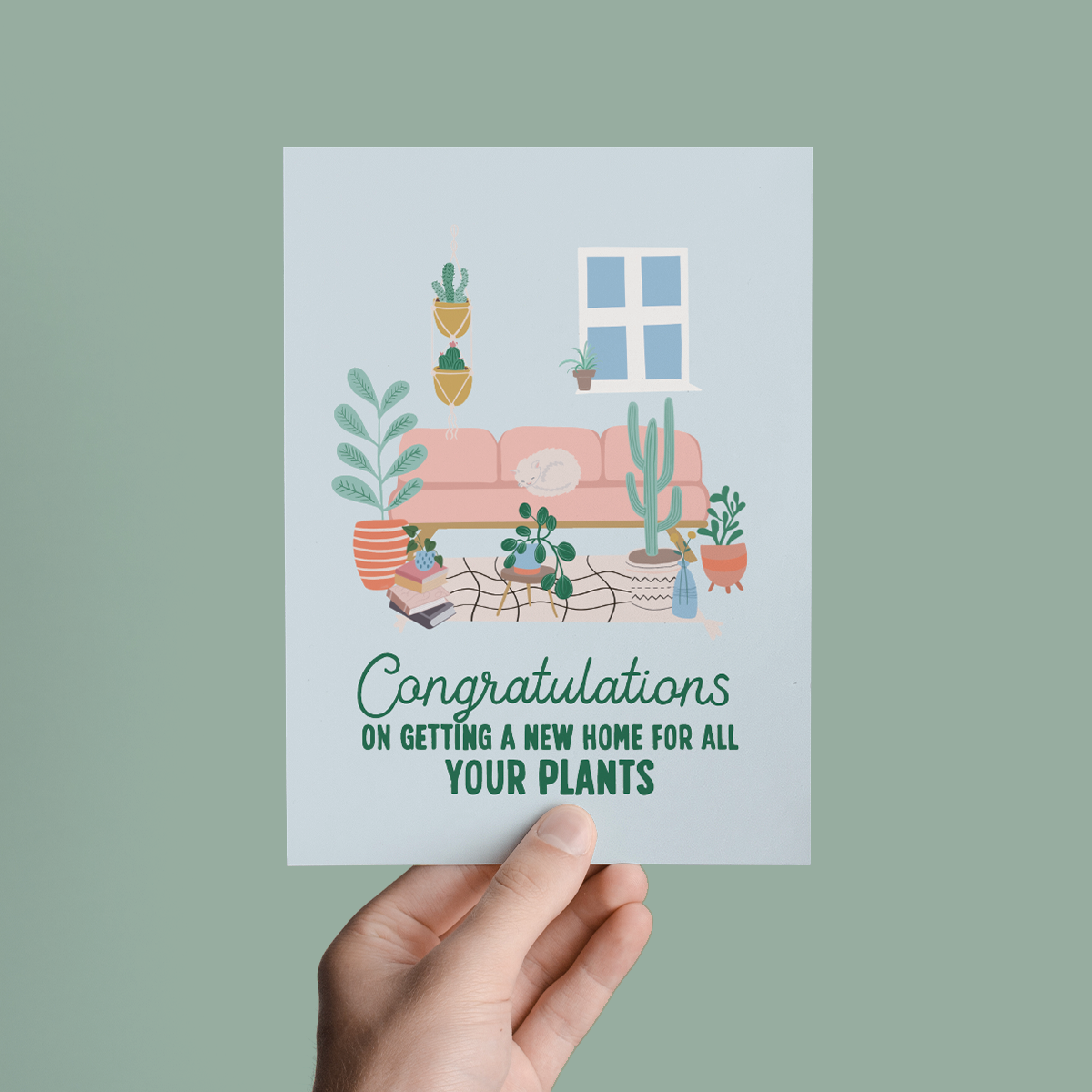 CONGRATULATIONS ON A NEW HOME FOR ALL YOUR PLANTS GREETING CARD