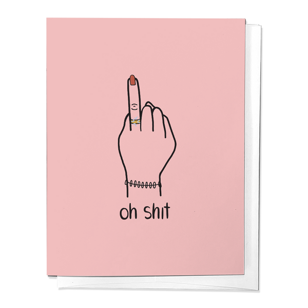 OH SHIT ENGAGEMENT ANNOUNCEMENT WEDDING RING GREETING CARD