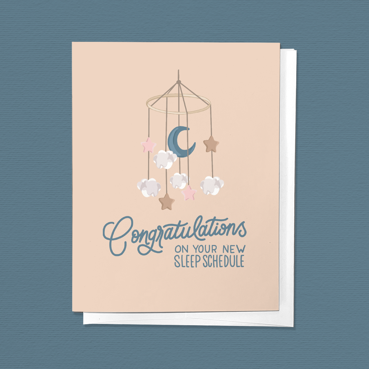 CONGRATULATIONS ON YOUR NEW SLEEP SCHEDULE BABY GREETING CARD