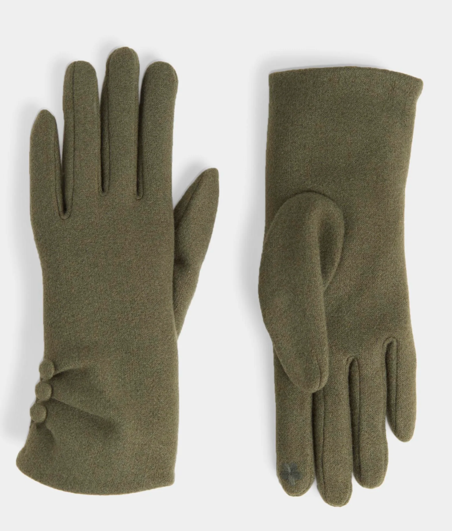 CHIC BUTTON DETAIL TOUCHSCREEN GLOVES