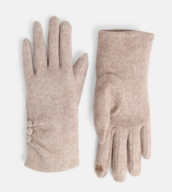CHIC BUTTON DETAIL TOUCHSCREEN GLOVES