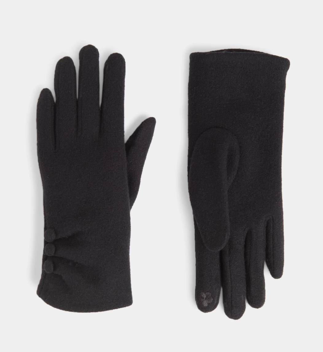 CHIC BUTTON DETAIL TOUCHSCREEN GLOVES