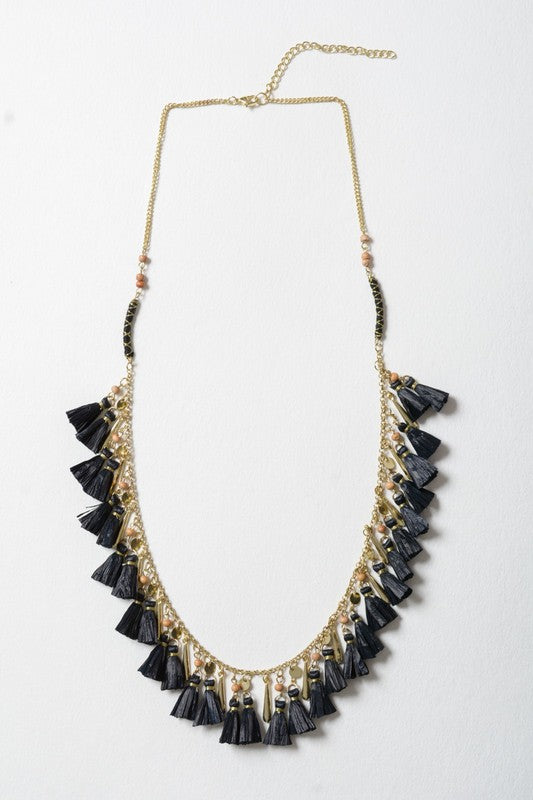 SOLID TASSEL CHAIN FASHION NECKLACE