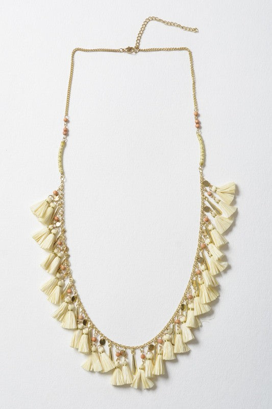 SOLID TASSEL CHAIN FASHION NECKLACE